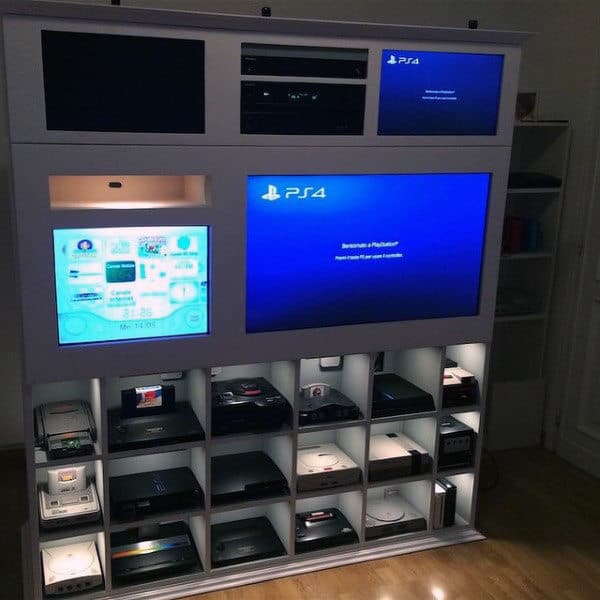game console shelf