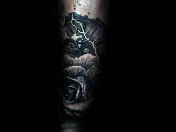 nextluxury realistic 4 black and grey rose tattoos