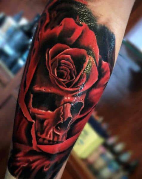 Manly Badass Rose Tattoos For Males