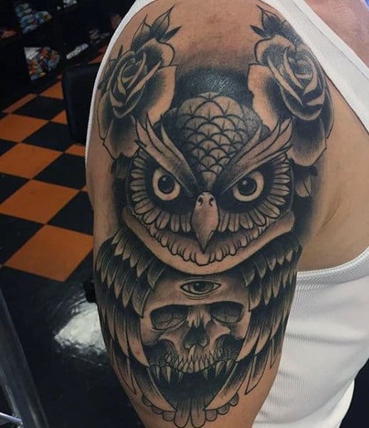 Realistic Owl Tattoo For Males