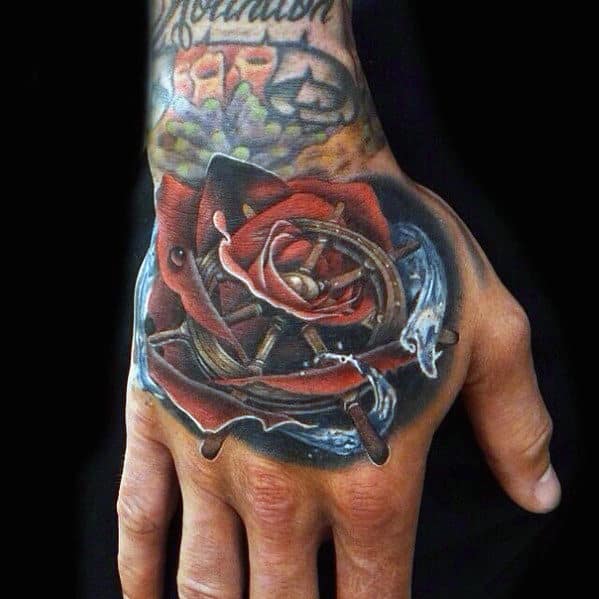 Rose Hand Tattoos For Men