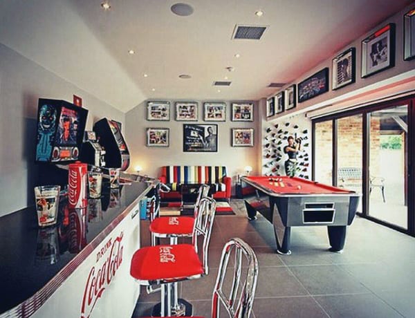 vintage diner themed game room