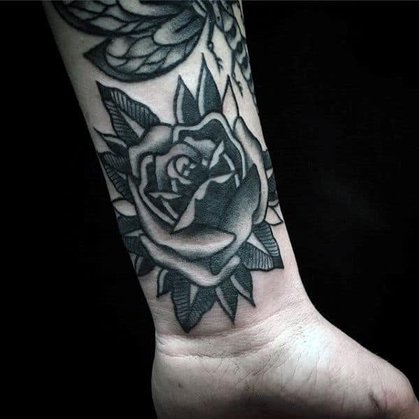 nextluxury wrist 2 black and grey rose tattoos